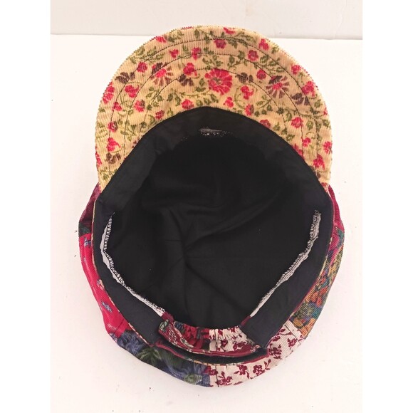 Gypsy Rose Boho Newsboy Cap Mixed Floral Print Patchwork 8 Piece O/S - Picture 9 of 12